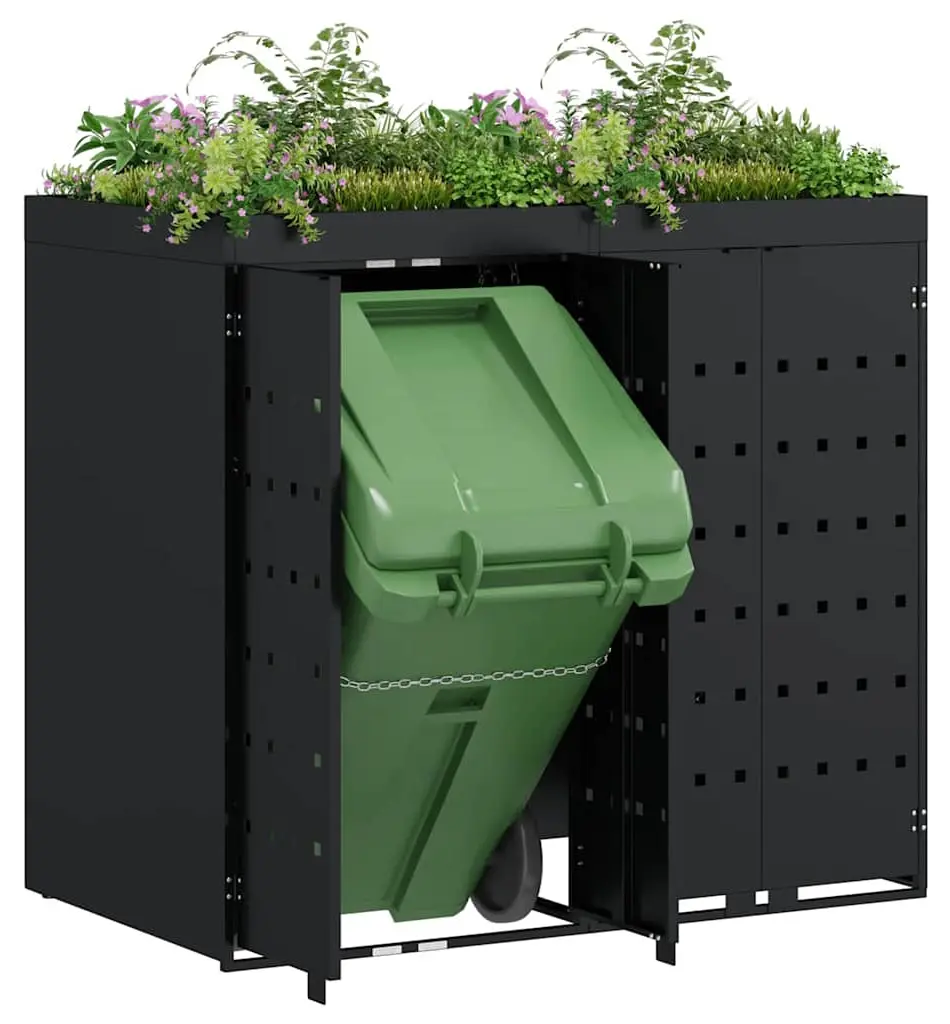 Шкаф для мусорных контейнеров VidaXL 3394738 (Black) - 9