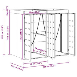 Шкаф для мусорных контейнеров VidaXL 3394738 (Black) Thumb