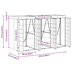 Dulap pentru pubele VidaXL 3394739 (Black) Thumb