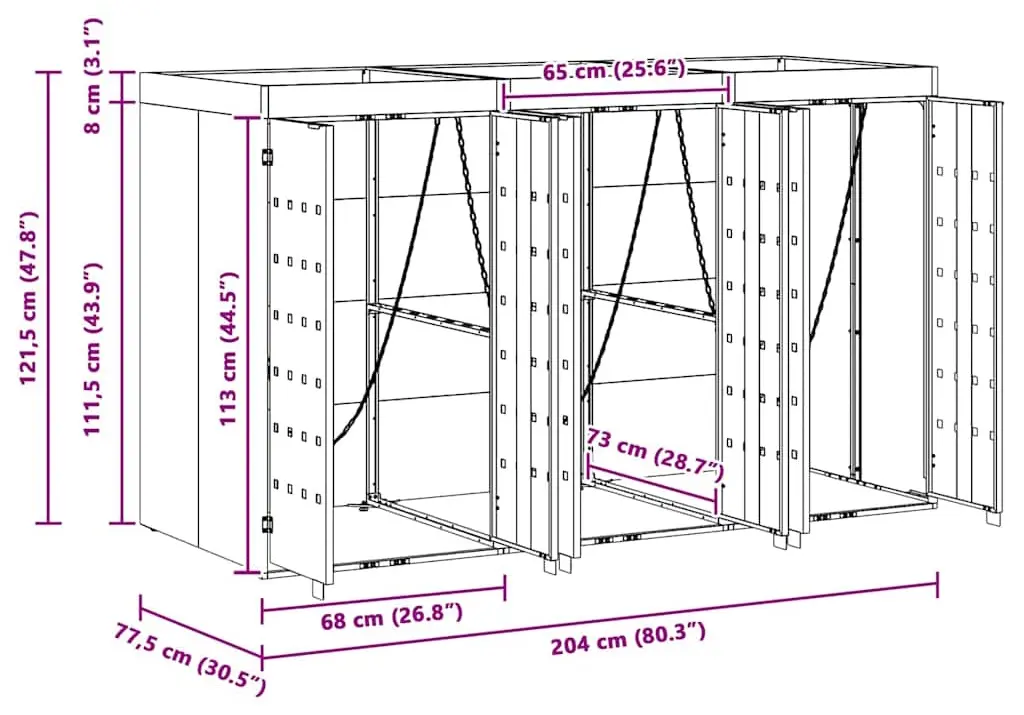 Dulap pentru pubele VidaXL 3394739 (Black) - 10