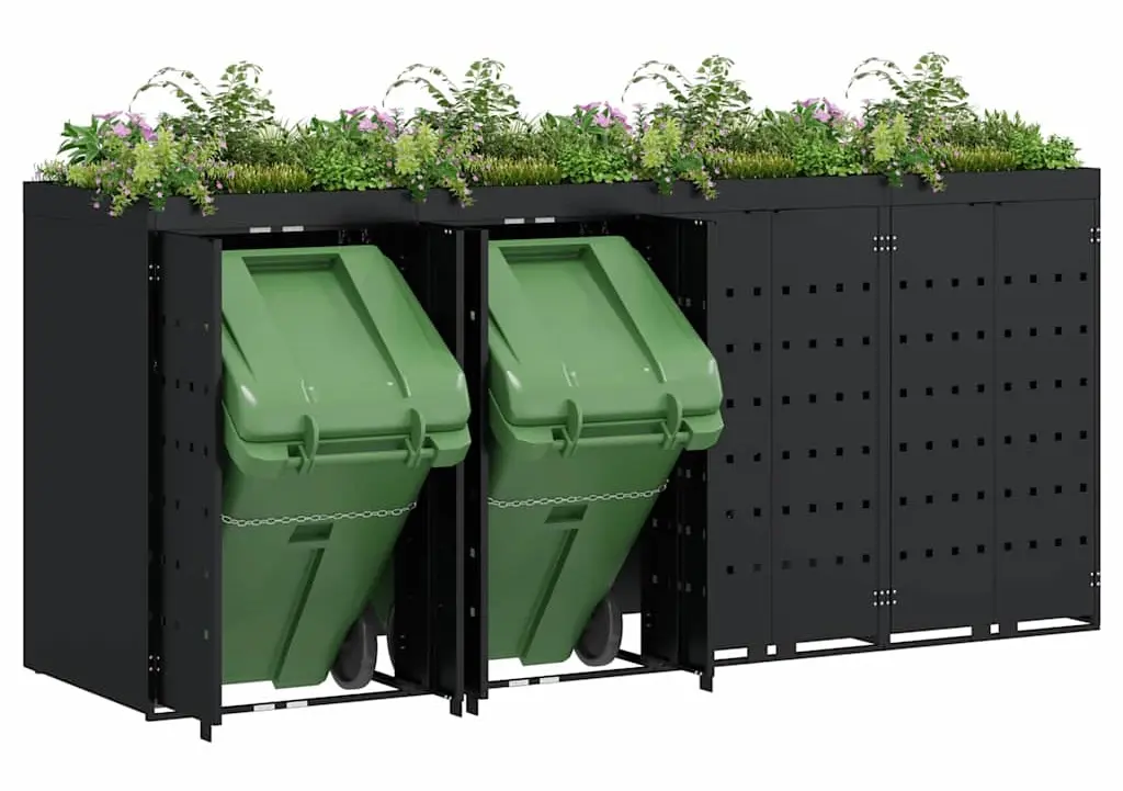 Шкаф для мусорных контейнеров VidaXL 3394740 (Black) - 3