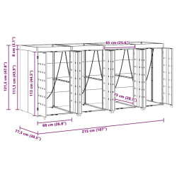 Шкаф для мусорных контейнеров VidaXL 3394740 (Black) Thumb