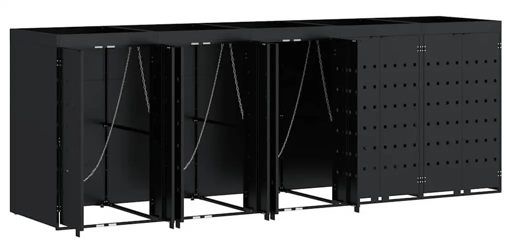 Шкаф для мусорных контейнеров VidaXL 3394741 (Black) - 3