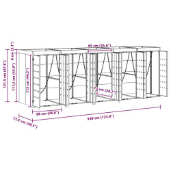 Шкаф для мусорных контейнеров VidaXL 3394741 (Black) Thumb