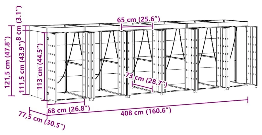Dulap pentru pubele VidaXL 3394742 (Black)