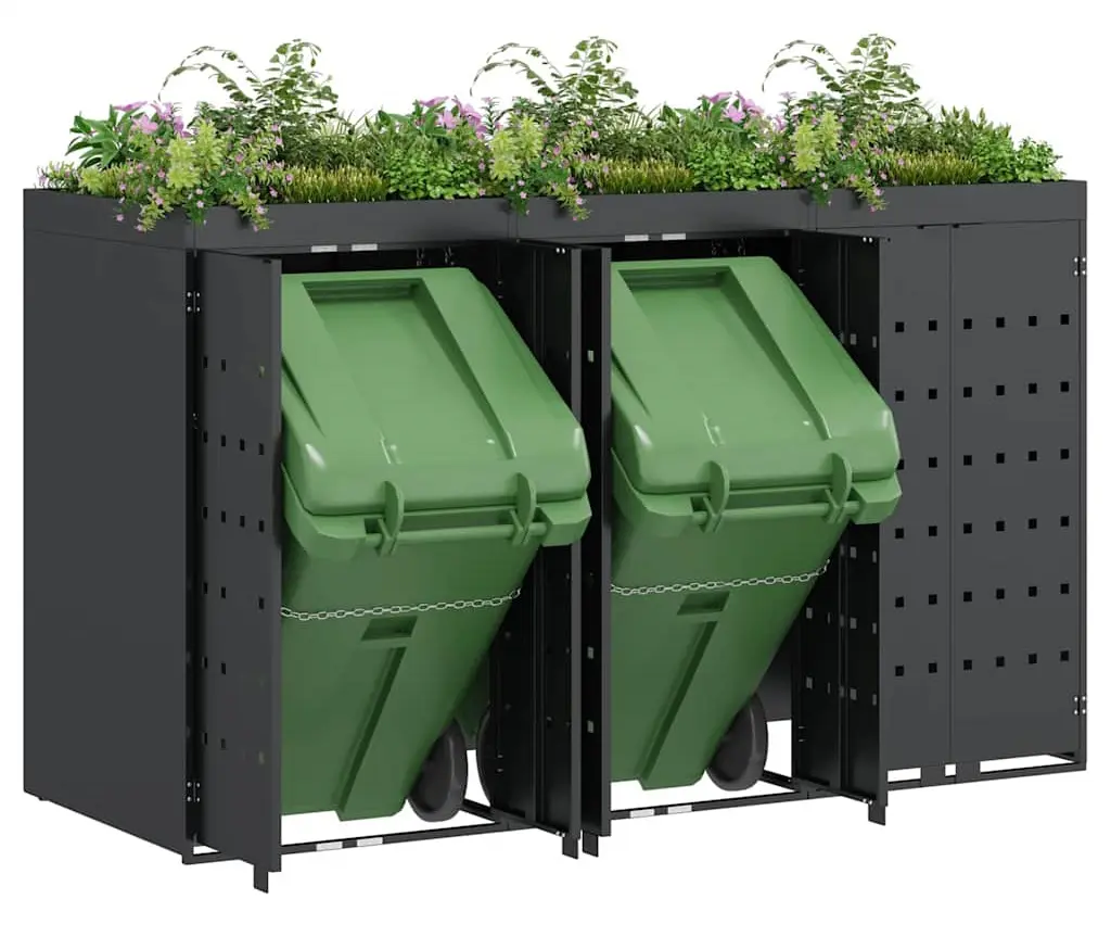 Шкаф для мусорных контейнеров VidaXL 3394744 (Anthracite) - 9