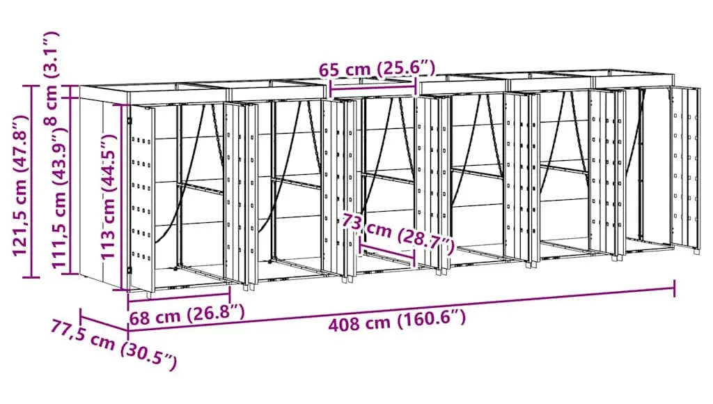 Dulap pentru pubele VidaXL 3394747 (Anthracite) - 10