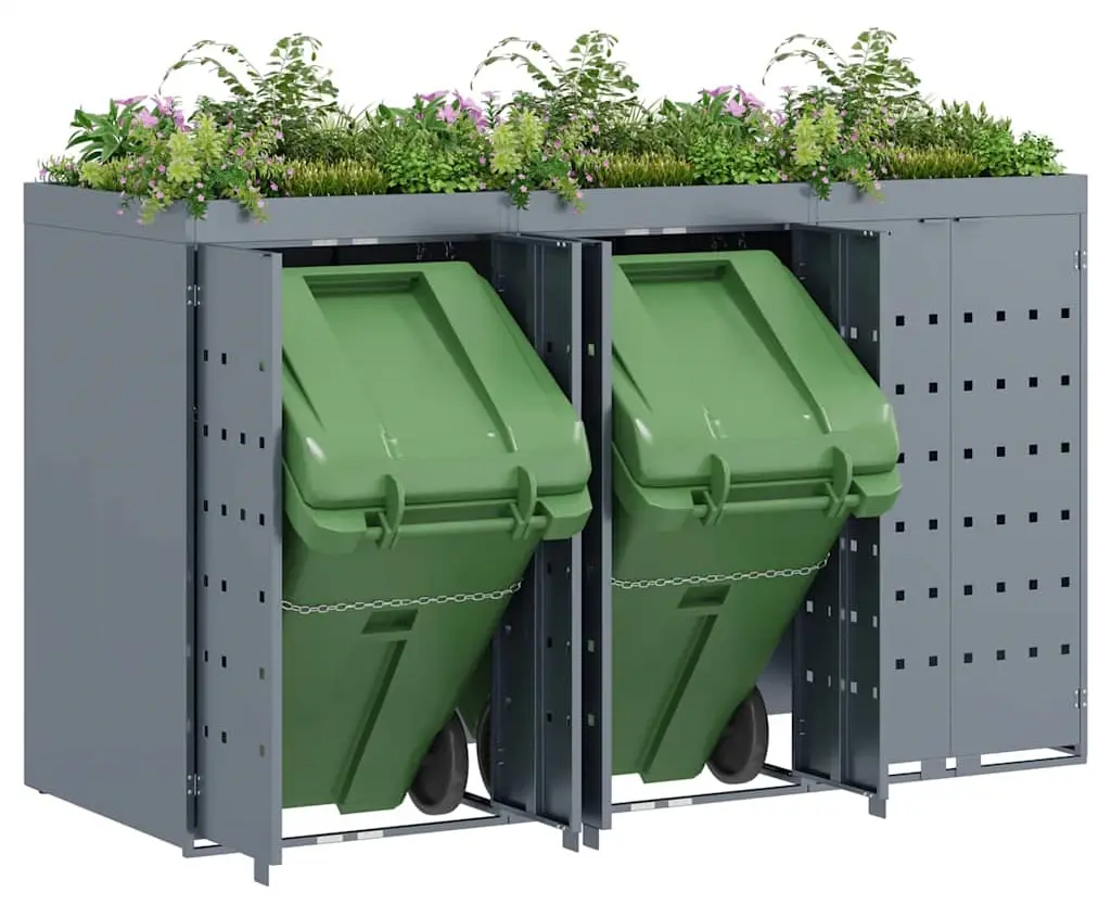 Dulap pentru pubele VidaXL 3394749 (Light Grey) - 9