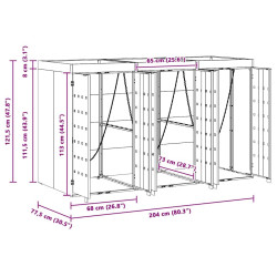 Dulap pentru pubele VidaXL 3394749 (Light Grey) Thumb