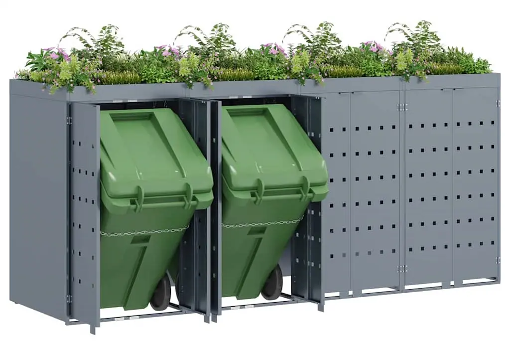 Шкаф для мусорных контейнеров VidaXL 3394750 (Light Grey) - 9