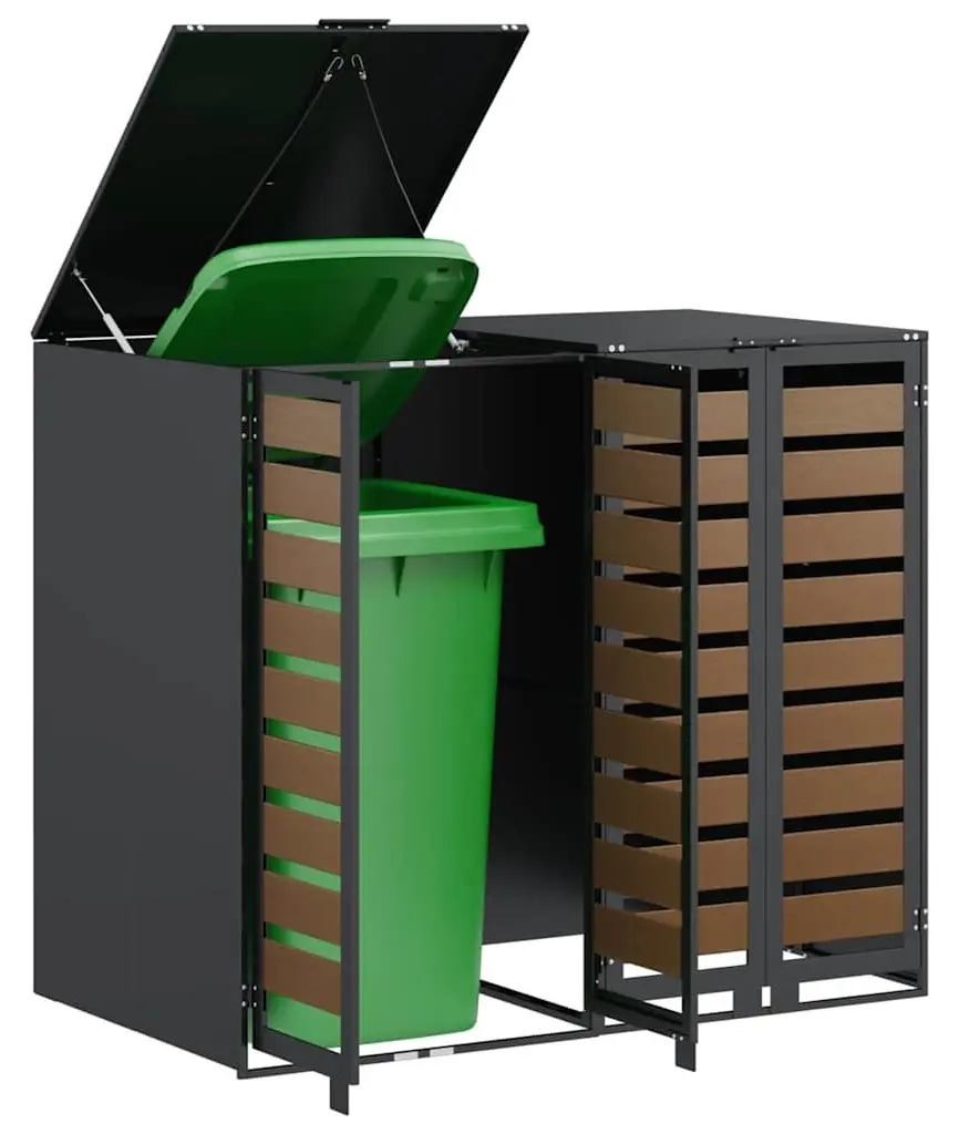 Dulap pentru pubele VidaXL 3394768 (Anthracite/Natural) - 8