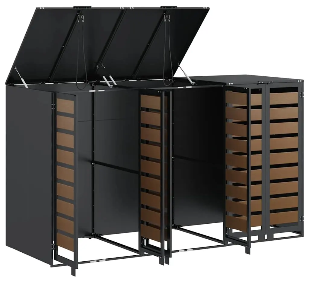 Dulap pentru pubele VidaXL 3394769 (Anthracite/Natural) - 3