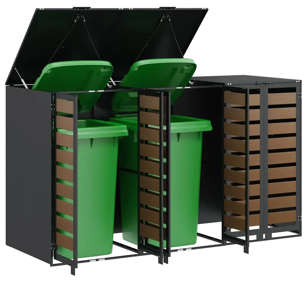 Dulap pentru pubele VidaXL 3394769 (Anthracite/Natural) - 9