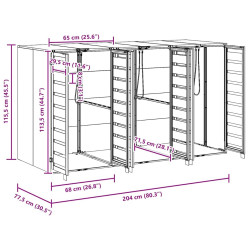 Dulap pentru pubele VidaXL 3394769 (Anthracite/Natural) Thumb