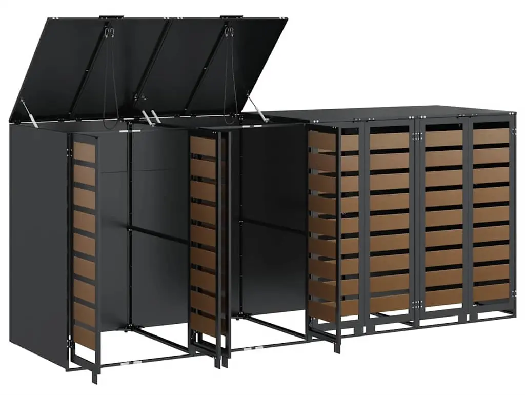 Dulap pentru pubele VidaXL 3394770 (Anthracite/Natural) - 3