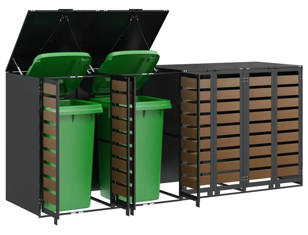 Dulap pentru pubele VidaXL 3394770 (Anthracite/Natural) - 7
