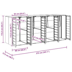 Dulap pentru pubele VidaXL 3394770 (Anthracite/Natural) Thumb