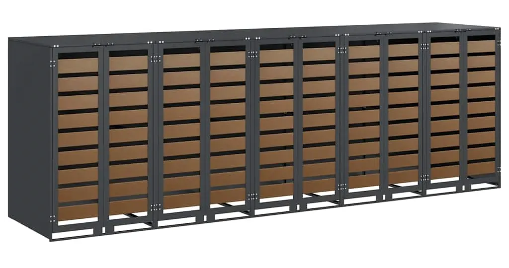 Шкаф для мусорных контейнеров VidaXL 3394771 (Anthracite/Natural)