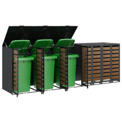 Шкаф для мусорных контейнеров VidaXL 3394771 (Anthracite/Natural) Thumb