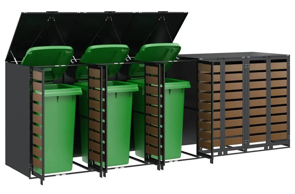 Шкаф для мусорных контейнеров VidaXL 3394771 (Anthracite/Natural)