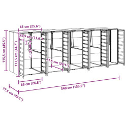 Шкаф для мусорных контейнеров VidaXL 3394771 (Anthracite/Natural) Thumb