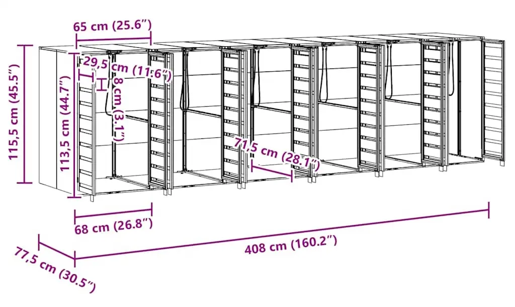 Dulap pentru pubele VidaXL 3394772 (Anthracite) - 9