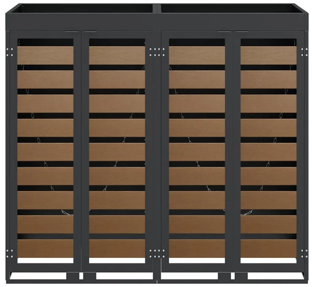 Dulap pentru pubele VidaXL 3394773 (Anthracite/Natural) - 4