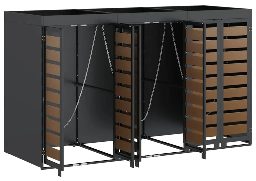 Шкаф для мусорных контейнеров VidaXL 3394774 (Anthracite/Natural)