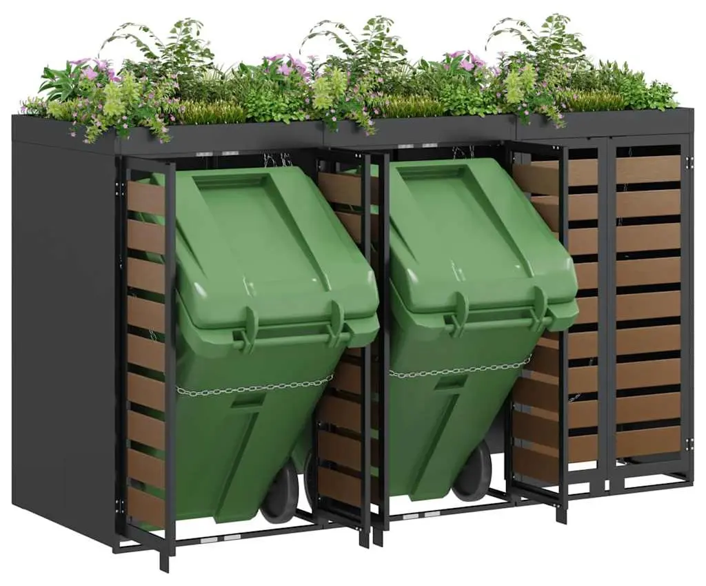 Шкаф для мусорных контейнеров VidaXL 3394774 (Anthracite/Natural)