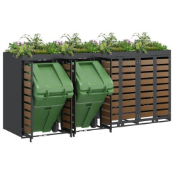 Dulap pentru pubele VidaXL 3394775 (Anthracite/Natural) Thumb