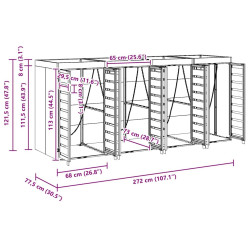 Dulap pentru pubele VidaXL 3394775 (Anthracite/Natural) Thumb