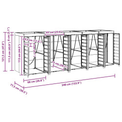 Шкаф для мусорных контейнеров VidaXL 3394776 (Anthracite) Thumb