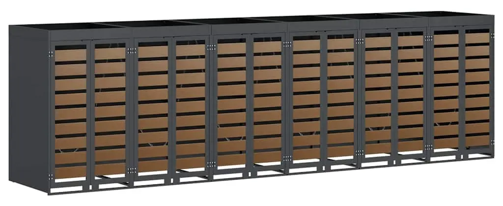 Шкаф для мусорных контейнеров VidaXL 3394777 (Anthracite/Natural) - 2