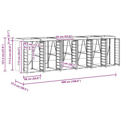 Шкаф для мусорных контейнеров VidaXL 3394777 (Anthracite/Natural) Thumb