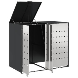 Шкаф для мусорных контейнеров VidaXL 3394778 (Anthracite/Silver) Thumb