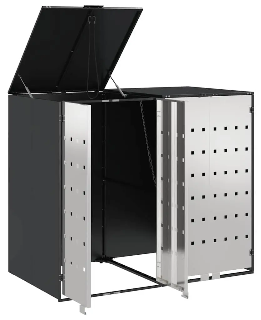 Шкаф для мусорных контейнеров VidaXL 3394778 (Anthracite/Silver)