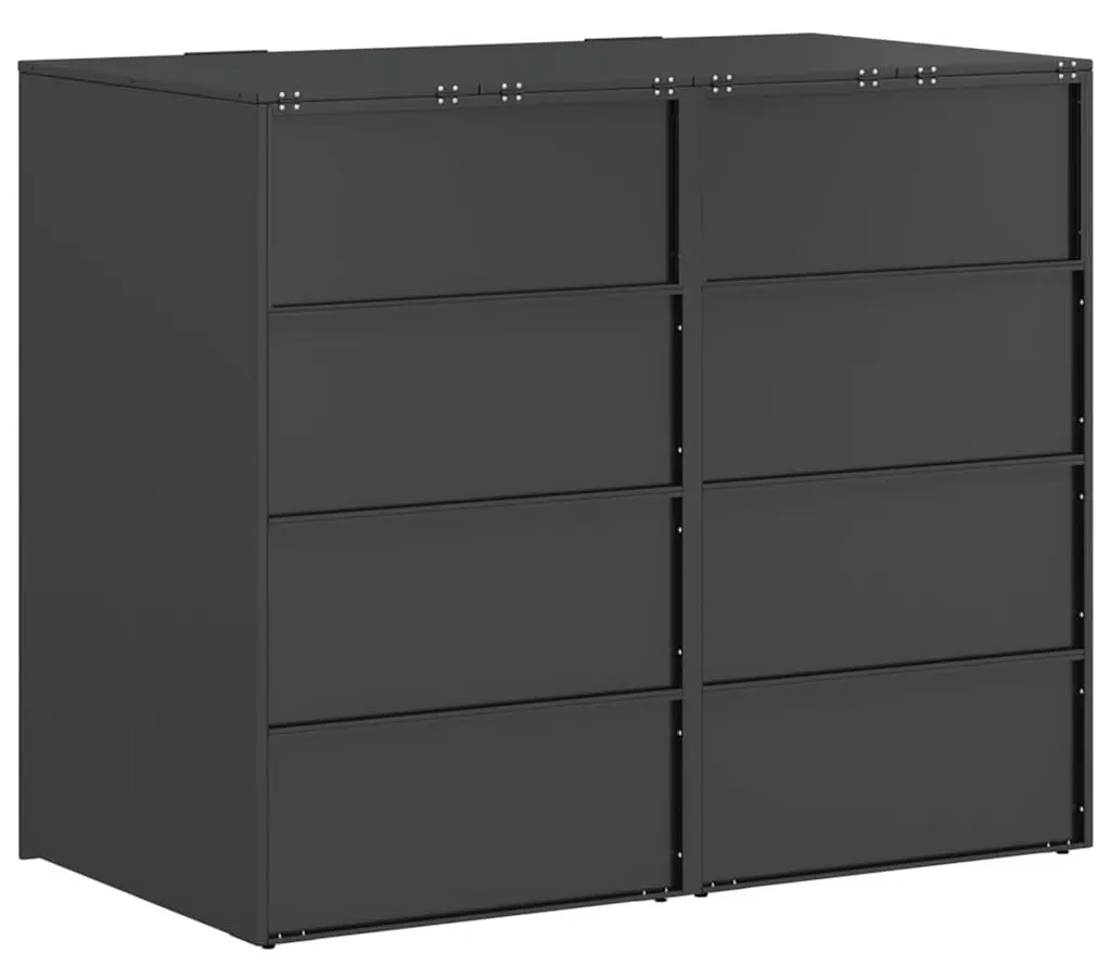 Шкаф для мусорных контейнеров VidaXL 3394778 (Anthracite/Silver)