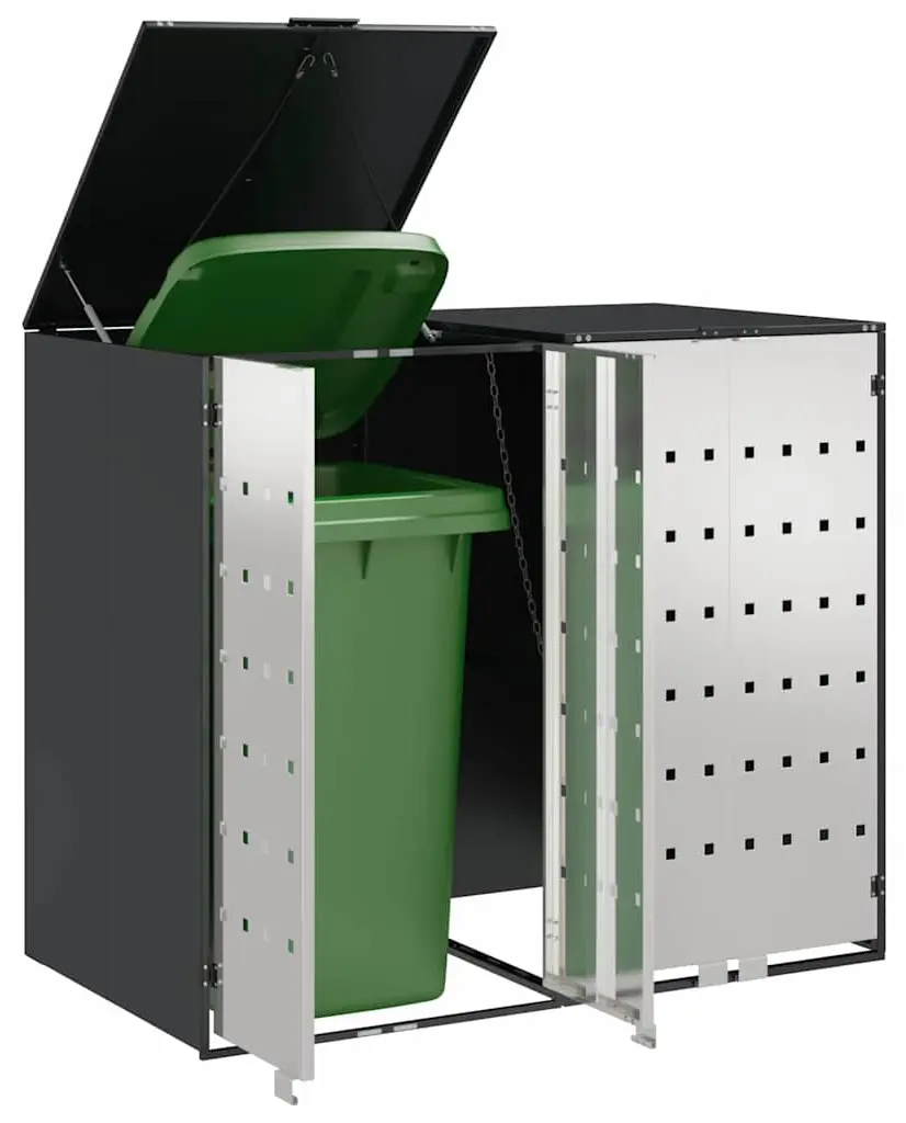 Шкаф для мусорных контейнеров VidaXL 3394778 (Anthracite/Silver)
