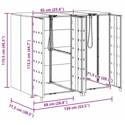 Шкаф для мусорных контейнеров VidaXL 3394778 (Anthracite/Silver) Thumb