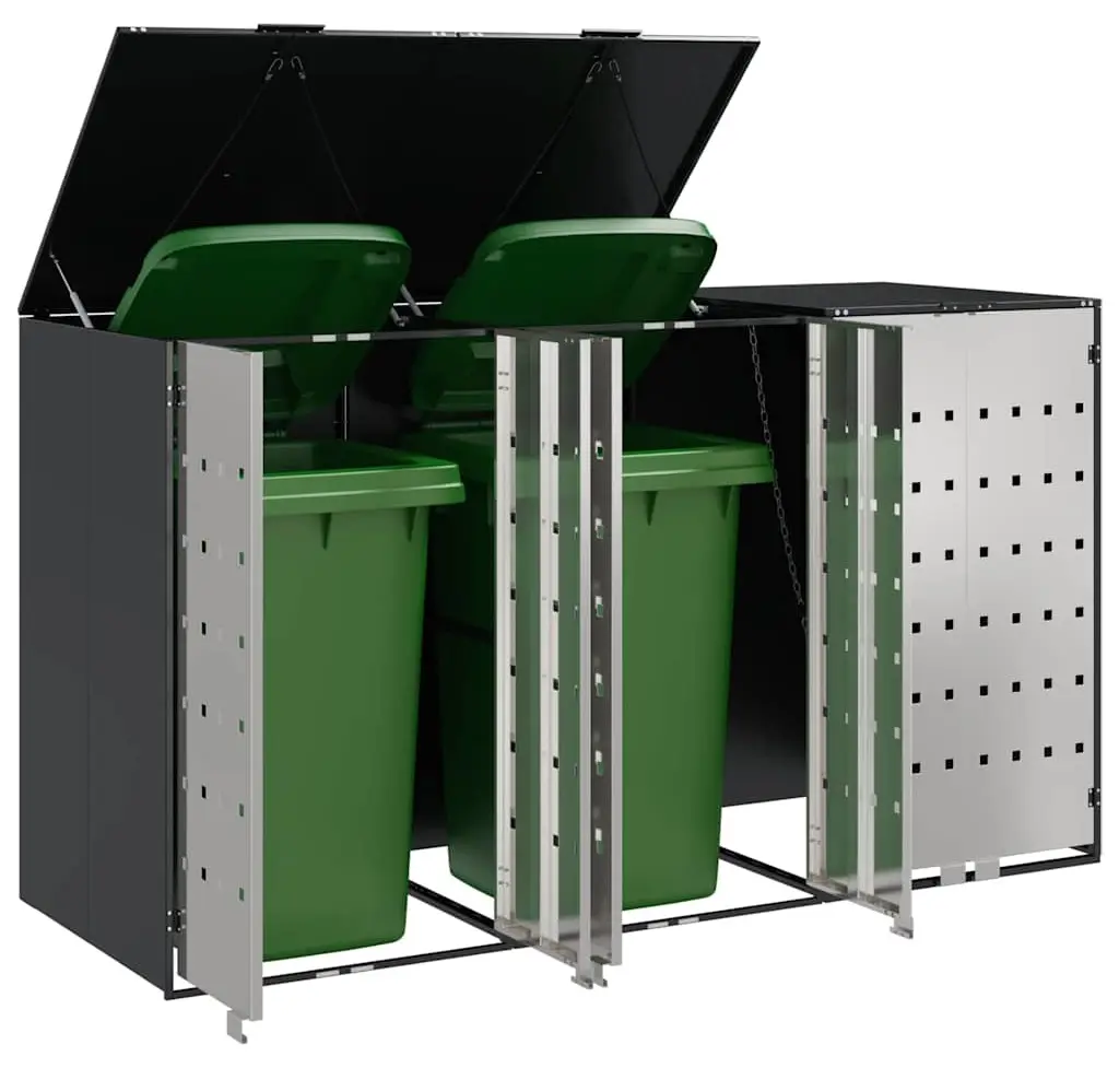 Dulap pentru pubele VidaXL 3394779 (Anthracite/Silver)