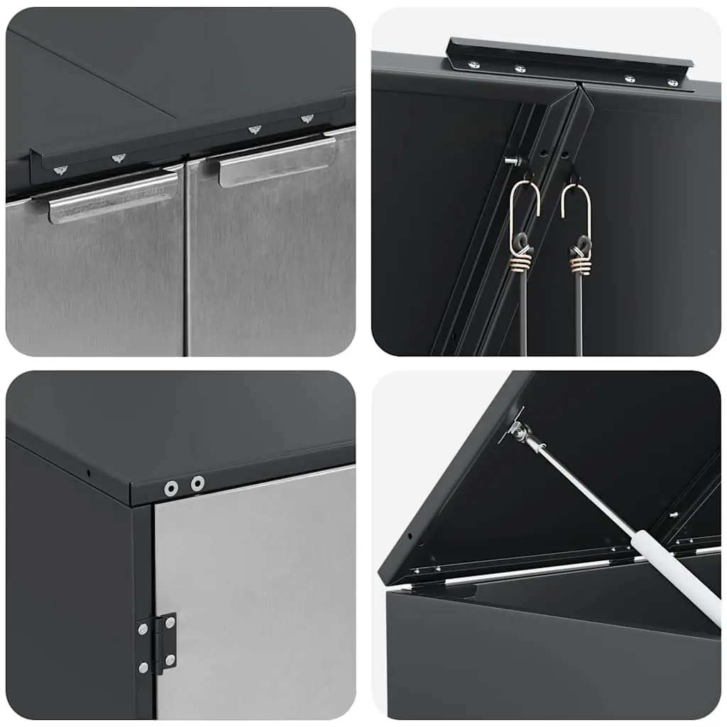 Dulap pentru pubele VidaXL 3394779 (Anthracite/Silver)