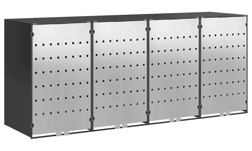 Шкаф для мусорных контейнеров VidaXL 3394780 (Anthracite/Silver)