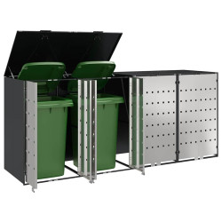 Шкаф для мусорных контейнеров VidaXL 3394780 (Anthracite/Silver) Thumb