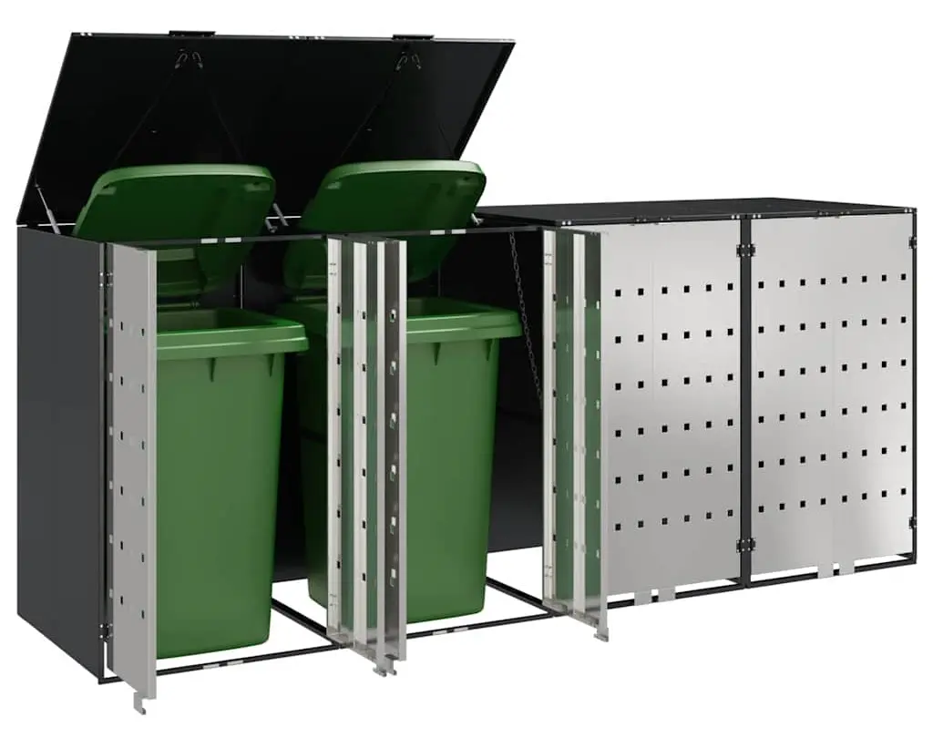 Шкаф для мусорных контейнеров VidaXL 3394780 (Anthracite/Silver)