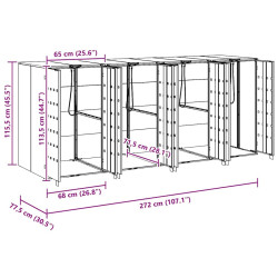 Шкаф для мусорных контейнеров VidaXL 3394780 (Anthracite/Silver) Thumb