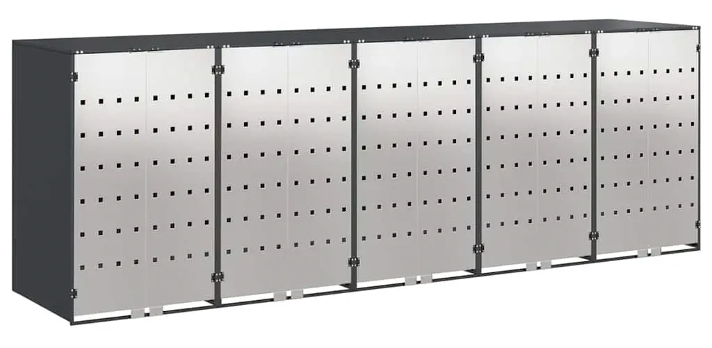 Шкаф для мусорных контейнеров VidaXL 3394781 (Anthracite/Silver)