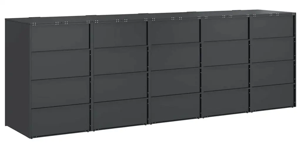 Шкаф для мусорных контейнеров VidaXL 3394781 (Anthracite/Silver)