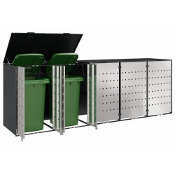 Шкаф для мусорных контейнеров VidaXL 3394781 (Anthracite/Silver) Thumb