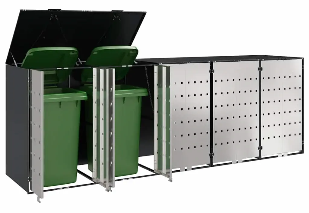 Шкаф для мусорных контейнеров VidaXL 3394781 (Anthracite/Silver)
