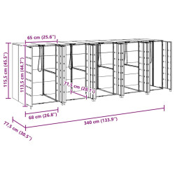 Шкаф для мусорных контейнеров VidaXL 3394781 (Anthracite/Silver) Thumb